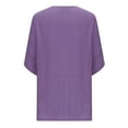 thumbnail image 5 of Usmixi Womens Cardigan Autumn Plus Size Loose Breathable Cotton Linen Ladies Casual Cardigan Tops Fall Trendy Plain Elbow-Length Blouses Coats Purple m, 5 of 6