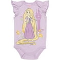 thumbnail image 5 of Disney Princess Rapunzel Snow White Jasmine 5 Pack Bodysuits Newborn to Infant, 5 of 5