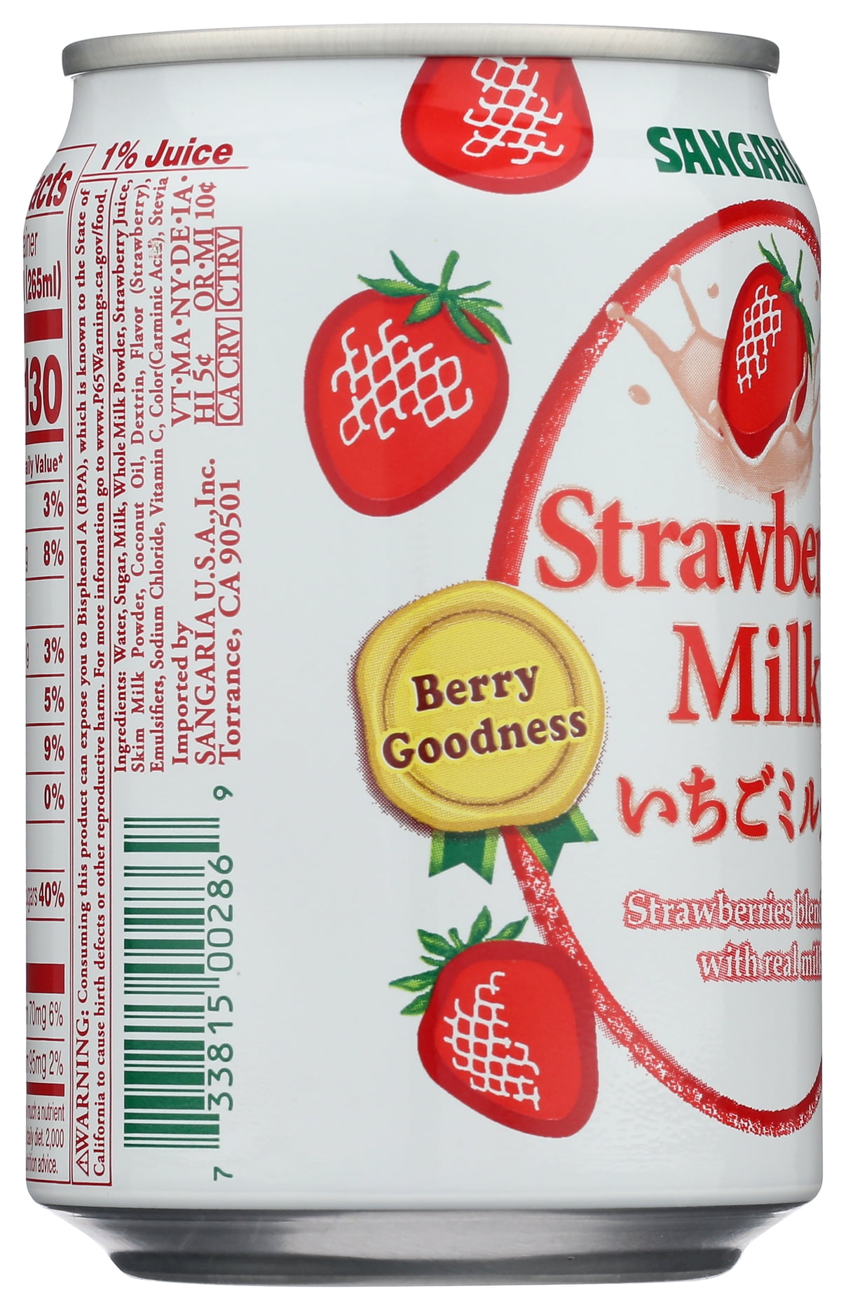 (8 pack) Sangaria Strawberry Milk, 8.96 fl oz