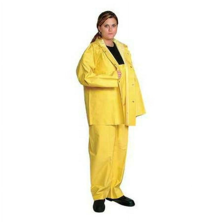 Condor 6AP02 S Yellow PVC Rain Coat with Detachable Hood