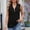 Black, variant on Women's Tanks Universal Vest with Solid Color Lapel Zipper Sleeveless Loose T Shirt Vest for Casual Everyday Wear White XXL