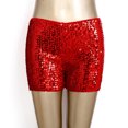thumbnail image 3 of gbyLJF Womens Shiny Sequin Shorts Glitter Solid Color Low Waisted Shorts Slim Fit Shorts Christmas Pants Evening Party Clubwear, 3 of 6