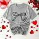 thumbnail image 2 of Primavera Top Mujeres Moda Casual Nueva Cinta de Arco Impresa Cuello Redondo Camiseta de Manga Corta, Camiseta de Cuello Tripulado, 2 of 8