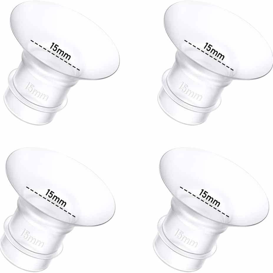XIRQI 4Pcs Breast Pump Flange Insert 15Mm Compatible with \ \ \ \ \ \ Breast Pump,Fit for \ \ \ \ \ \ 24Mm Flange
