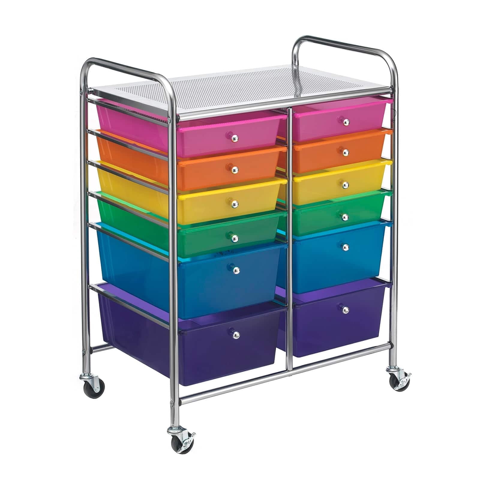 Multicolor 12 Drawer Rolling Cart by Simply Tidy - Storage Cart for Crafting Supplies - Home - Office - and School Organization - 1 Pack