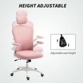 thumbnail image 3 of Pink Mesh Office Chair with 4D Lumbar Support & Adjustable Headrest - Ergonomic Computer Desk Chair, Flip-Up Arms, Breathable & Comfortable for Home Office Use, 3 of 7