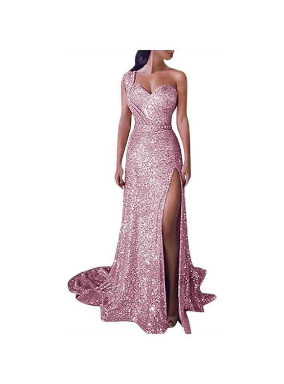 metallic sequin gown