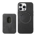 thumbnail image 3 of KAIYANG D12 Funda de cuero + TPU para iPhone 16 Pro, estilo retro, con ranura para tarjetas desmontable, color negro, 3 of 5