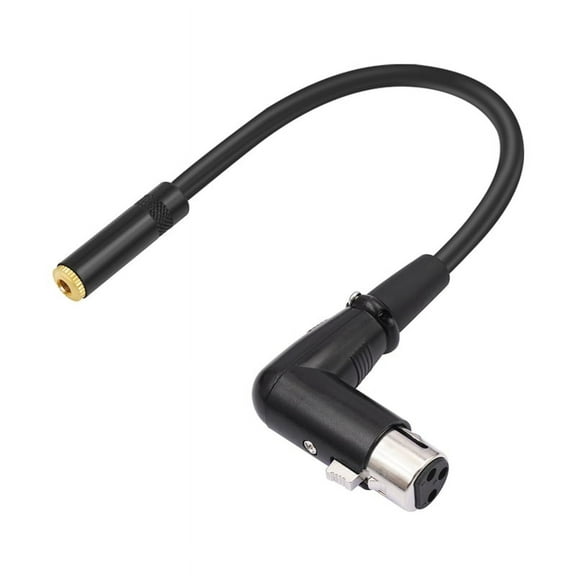 1/8 to Right Angle XLR Cable,Balanced 3.5mm Female Stereo Mini Jack to XLR Audio Converter Adapter Cable B,1 * XLR Microphone Cable,Black
