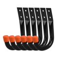 thumbnail image 2 of 6 ganchos de garaje de hierro resistente que ahorran espacio, prácticos y resistentes ganchos de pared para colgar cables, cestas, bicicletas y patio. Naranja, 2 of 8