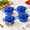 Blue-12oz, variant on Mini Cocotte 12oz Ceramic Casserole Dish Set With Lid Red