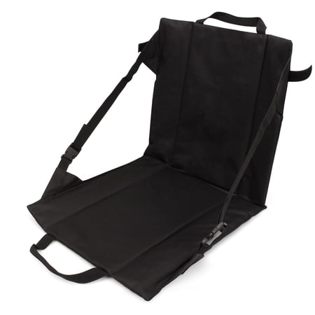 Amkoskr Foldable Camping Chair - Floor Chair Outdoor,Best for Camping, Hiking,Stadium,Concerts,Backpacking,Black