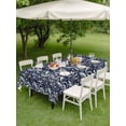 thumbnail image 3 of Vintage Floral Outdoor Tablecloth - 60x84 Inch Rectangle Dining Table Cover, Spring Country Botanical Flowers Simple Waterproof Outdoor Table Cloth with Umbrella Hole & Zipper for Picnic/Patio/Party, 3 of 7