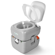 WedealFu Inc Portable Toilet 5.8 Gallon Travel RV Potty Grey