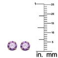 thumbnail image 3 of Precious Stars 14K Yellow Gold Cubic Zirconia 5-mm Birthstone Screwback Earring Studs-February, 3 of 5