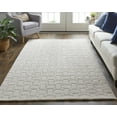 thumbnail image 6 of HomeRoots 514738 9 x 12 ft. Ivory Striped Hand Woven Rectangle Area Rug, 6 of 8