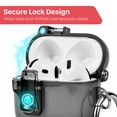 thumbnail image 6 of Vena for AirPods 5/4 Case Cover TPU with Lock & Phone Stand Compatible with Apple AirPods 5th/4th Gen, Supports Wireless Charging, Clear Black, 6 of 8