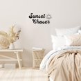 thumbnail image 3 of Vinyl Wall Art Decal - Sunset Chaser - 9" x 20" - Trendy Inspirational Sun Drawing Summer Quote Sticker For Home Office Bedroom Kids Room Living Room Store Decor (Black), 3 of 4
