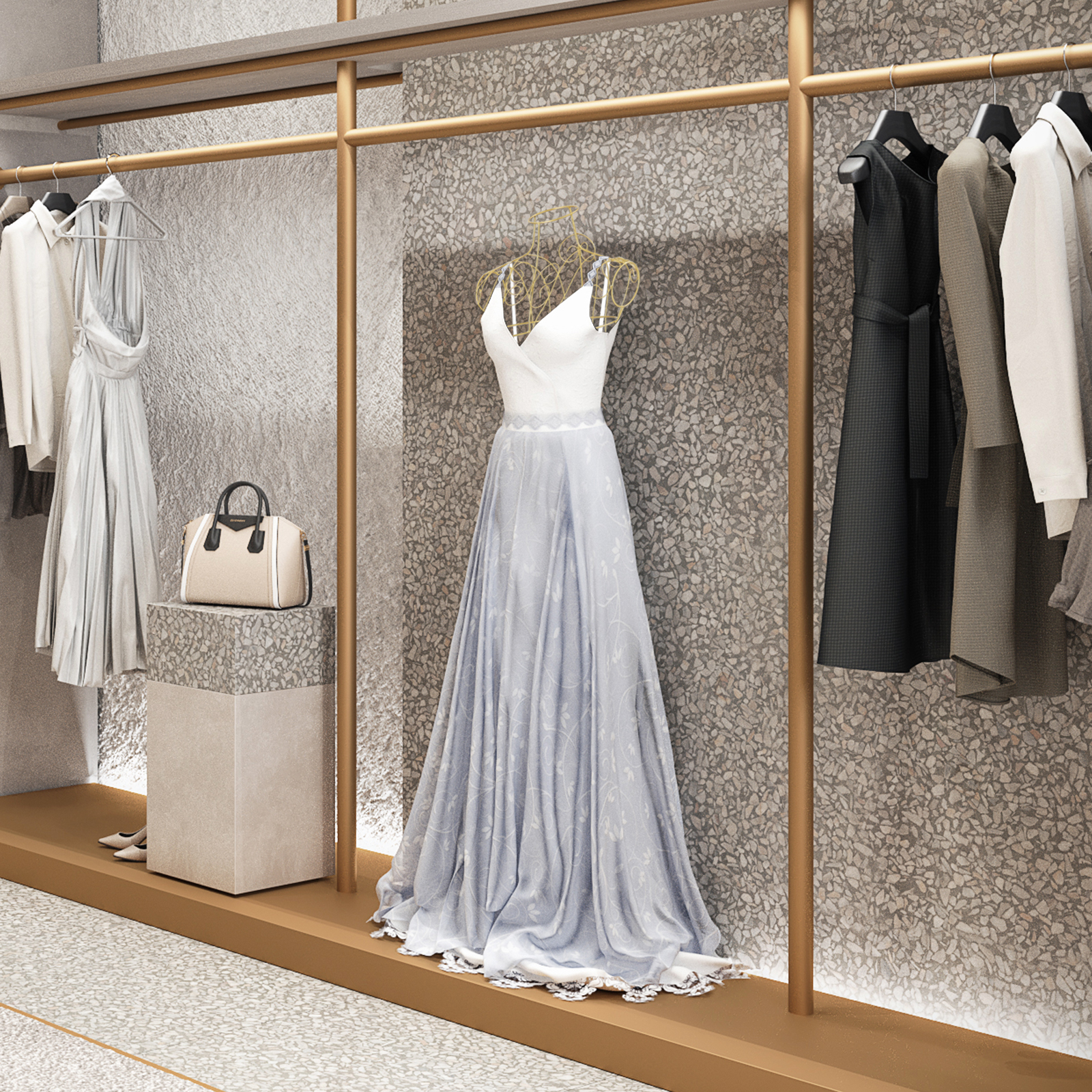 Dress Form Mannequin Torso with Metal Stand, Adjustable Height Female Manikin Torso for Clothing Display, Gold