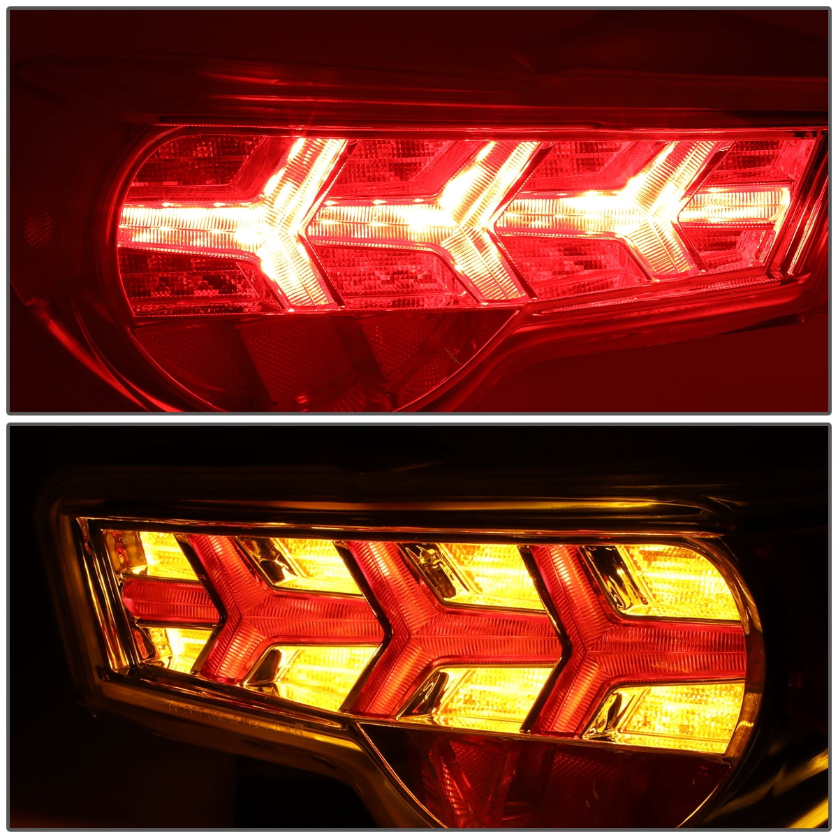 DNA Motoring TL-LED-FED-7 For 2013 to 2017 FRS / BRZ / 86 Pair of LED Arrow Sequential Tail Light (Chrome Housing / Clear Lens / Amber Signal)