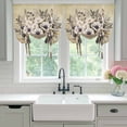 thumbnail image 4 of Farmhouse Flowers Tie Up Curtains for Windows, Balloon Window Shades, Retro Floral Leaves Country Wood Board Kitchen Window Treatments Roll Up Curtain for Basement/Nursery 52"x45", 4 of 8