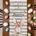 thumbnail image 3 of Dining Room Table Runner Easter Bunny Print 30x180cm Linen, Festive Holiday Decor for Large Dining Room Table, Coffee Bar and Mantel, Colorful Egg and Bunny Design for Spring, 3 of 6