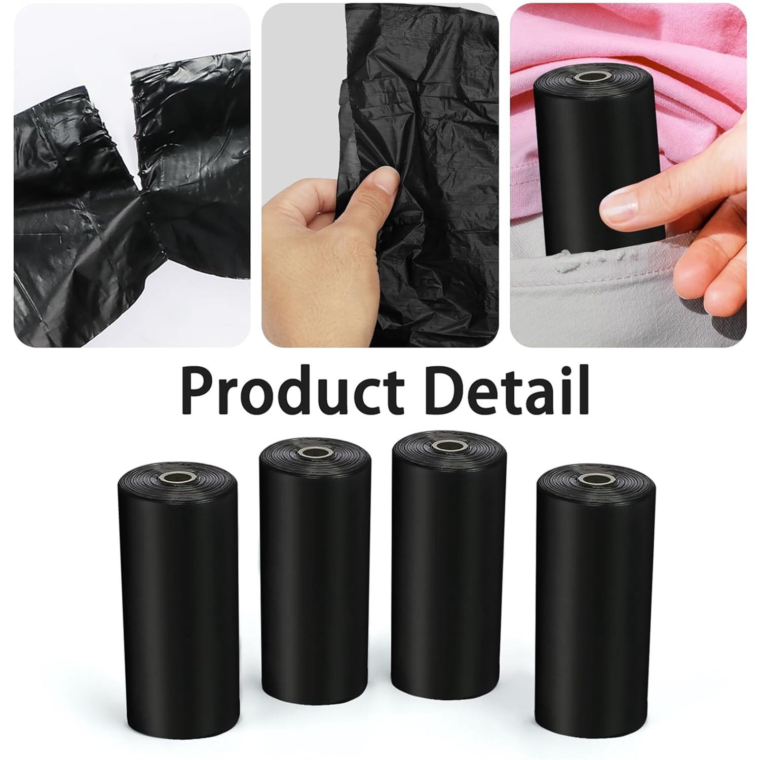 Pack of 100 DOG PET WASTE POOP BAGS, UNSCENTED, REFILL ROLLS, Multicolor