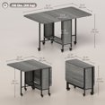 thumbnail image 3 of HOMCOM Mobile Folding Dining Table Extendable Kitchen Table Storage Shelf, 3 of 10