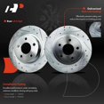 thumbnail image 2 of A-Premium 11.72 inch (297.7mm) Rear Drilled and Slotted Disc Brake Rotors Compatible with Select Buick, Cadillac, Pontiac Models - Park Avenue 2003-2005, DeVille/Seville/Bonneville, 2 of 8