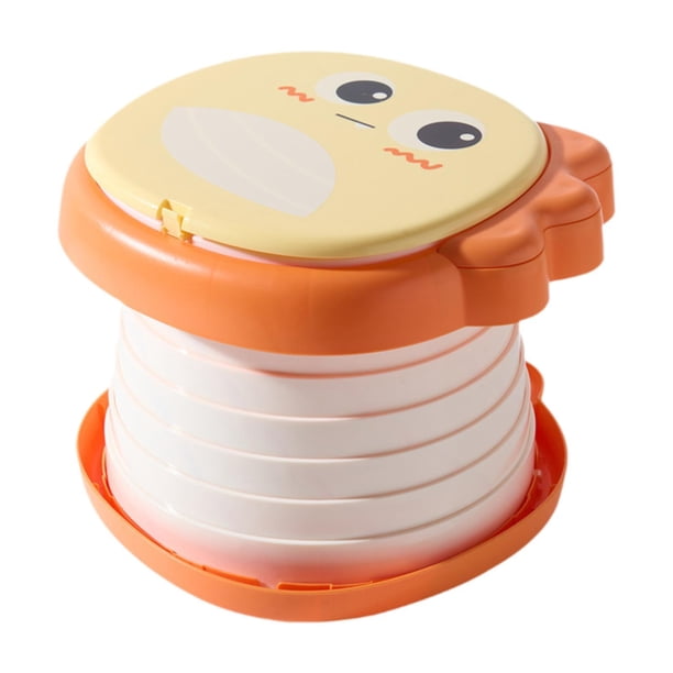 Inodoro plegable portátil para niños, silla de entrenamiento para ir al baño, base antideslizante plegable Naranja