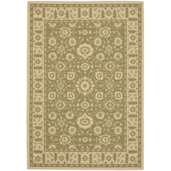 Safavieh Courtyard Blake Oriental Indoor/Outdoor Area Rug, Green/Creme, 6'7" x 9'6"