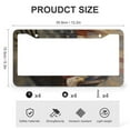 thumbnail image 3 of 2 Pieces Bald Eagle Flying over American Flag License Plate Frames Memorial Day License Plate Cover Front Plates Frames Car Tag Frame Aluminum 2 Round Holes for Women Men Auto Decoration Hardware, 3 of 6