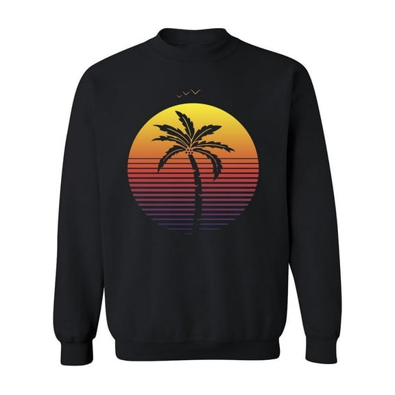 A Vaporwave Palm Sweatshirt Men -Image by Shutterstock, Male 5X-Large