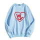 thumbnail image 1 of Gibobby Sudadera Mujer Moda Sudadera con capucha de manga larga con cuello redondo y camisa para correr con estampado de amor para parejas para mujer (Azul, XXL), 1 of 3
