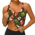 thumbnail image 4 of Lsque red green coffee cup Printed Women'S Sports Bra, Compression, Moisture Wicking, High-Impact Sports Bra For Women,Supportive sports bra-Medium, 4 of 9