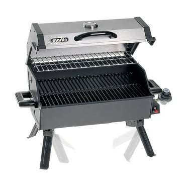 Martin 14,000 BTU Portable Propane Bbq Gas Grill with Support Legs & Grease Pan