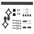 thumbnail image 2 of 24'' To 84" Mini Cabinet Slides Sliding Barn Door Hardware Kit, Black Diamond Shape Roller For Single/Double Door Hanging Rail ,Long Lasting, 2 of 6