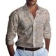 thumbnail image 1 of Men's Summer New Loose Print Long Sleeve Shirt Cardigan Beach Shirt 4XL, 1 of 5