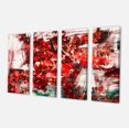 thumbnail image 2 of Aquarelle Texture Fleurs Rouges - Grande Œuvre d'Art sur Toile Abstraite, 2 of 3