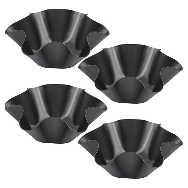4PCS 8Inch Nonstick Large Taco Shell Bowl - Carbon Steel Tortilla Maker Shell Pans Baking Molds Tostada for Salad Bowls