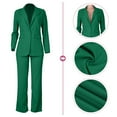 thumbnail image 6 of Breezora Women's Autumn Two Piece Suit Set Slim Fit Blazer and Trousers Office Work Professional Outfits for Ladies XXXXXL Size Green, 6 of 7