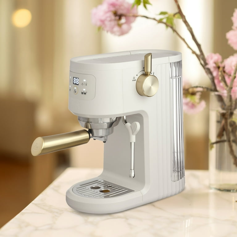 Free Shipping! Thyme Table Mini Espresso Machine Sand White, 15