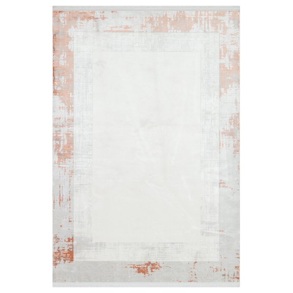 Xerena Frame Çerçeveli Viscose Area Rugs for Living Room Jacquard Textured Modern Rugs Soft Geometric Rug for Bedroom Mid Century Washable Rug Non-Slip Bohemian Perfect for Dining Room Office