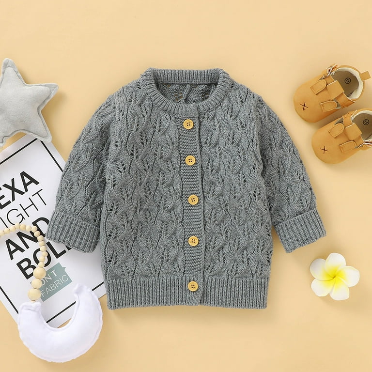 AnuirheiH Newborn Infant Baby Sweater Cardigan Girl Boy Winter