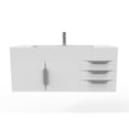 thumbnail image 2 of Nile 48" White Wood Floating Vanity with White Top and Chrome Trim, 2 of 8
