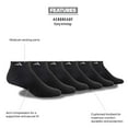 thumbnail image 5 of Men's Adidas Black/Aluminum 2 Athletic Cushioned 6-Pair Low Cut Socks Sz (6-12) -, 5 of 5