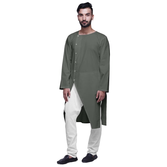 Atasi Kurta Uni à Boutons pour Garçons, Kurta Décontractée à Manches Longues