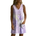 thumbnail image 6 of QUNYINEY Mini Women's Sundresses A Line Beach Tie Dye Sleeveless Tank Dress with Pockets Vacation Loose Fit V Neck Casual Dresses, 6 of 7