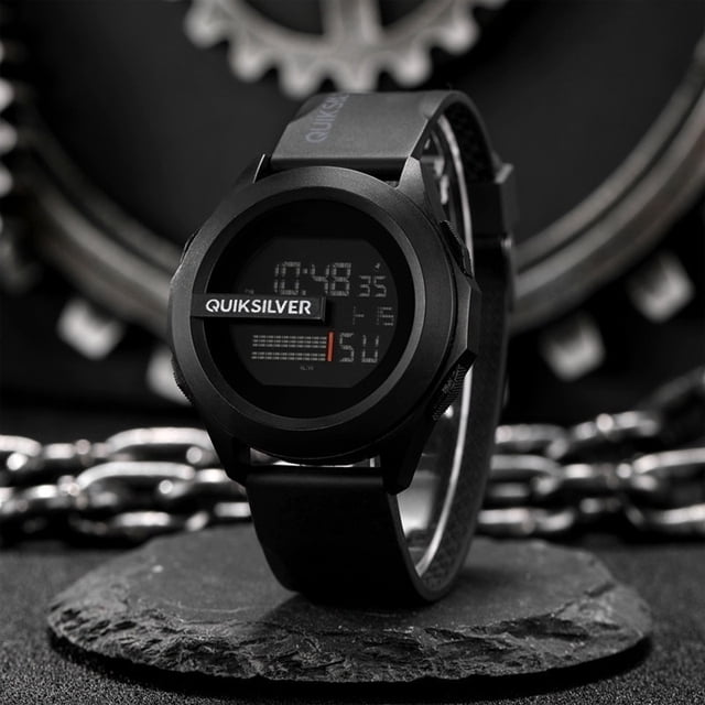 Quiksilver Hombres Relojes Drone Strab Caucho Digital Impermeable Reloj Led