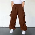 thumbnail image 2 of Quotay Kids Cargo Pants with Multiple Pockets for Boys and Girls Outdoor Casual Play Everyday Comfortable Trousers for Boys 5-14 Years Coffee,13-14 Years, 2 of 7